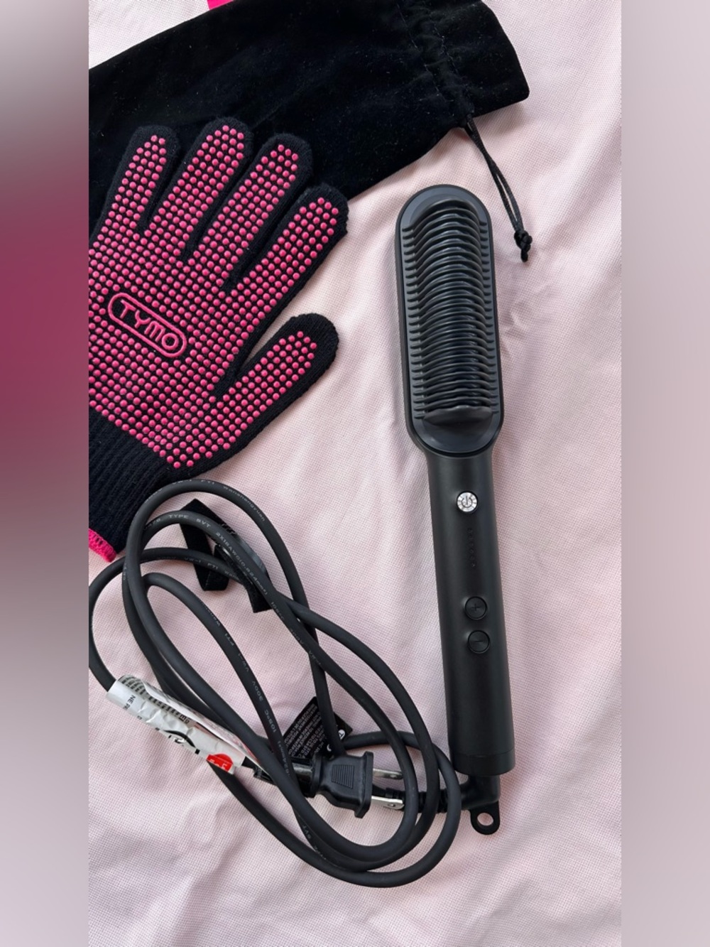 NWOT TYMO Pink & Black Hair Straightener - Picture 4 of 6